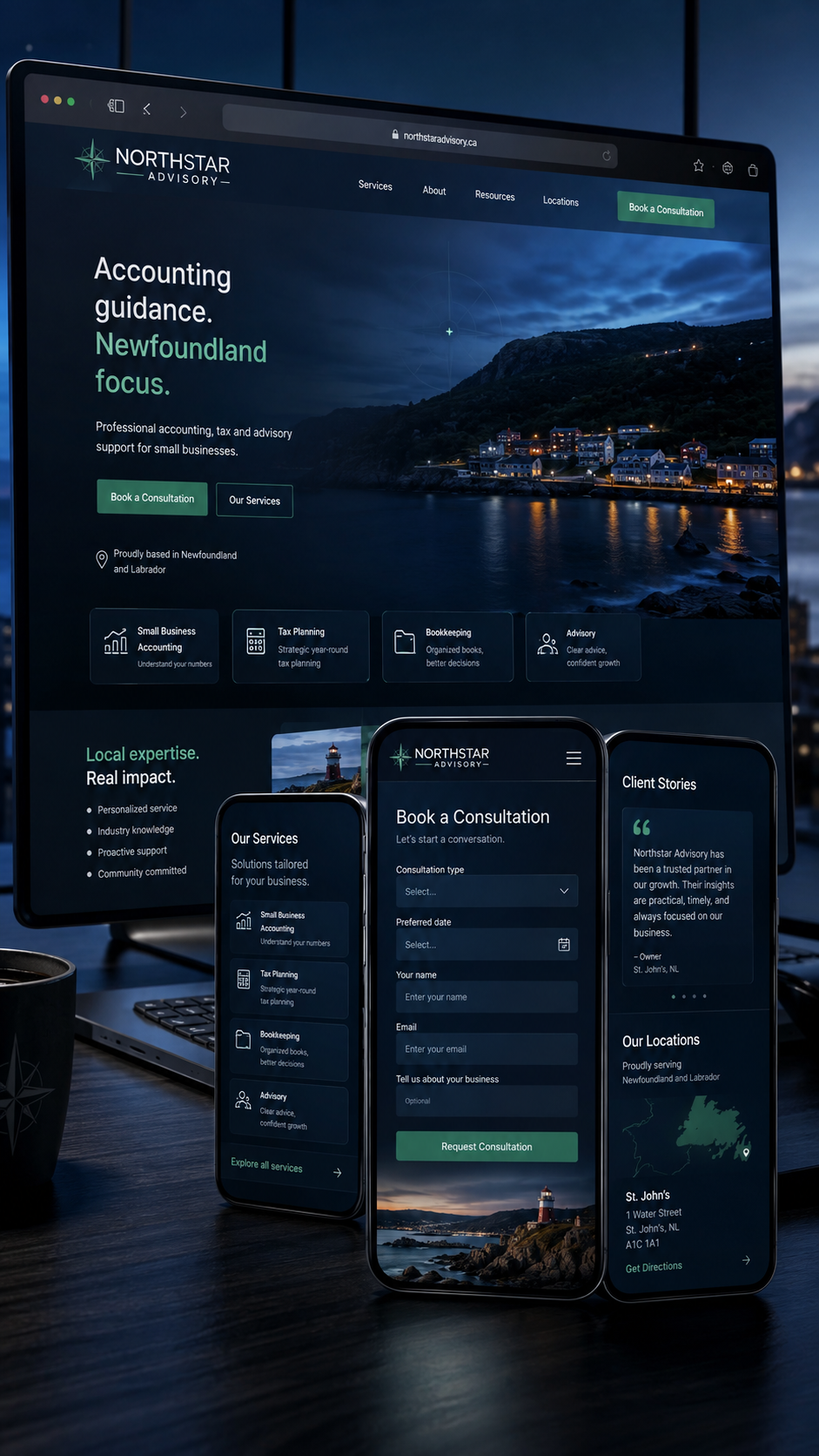 Clearwater Advisory website concept