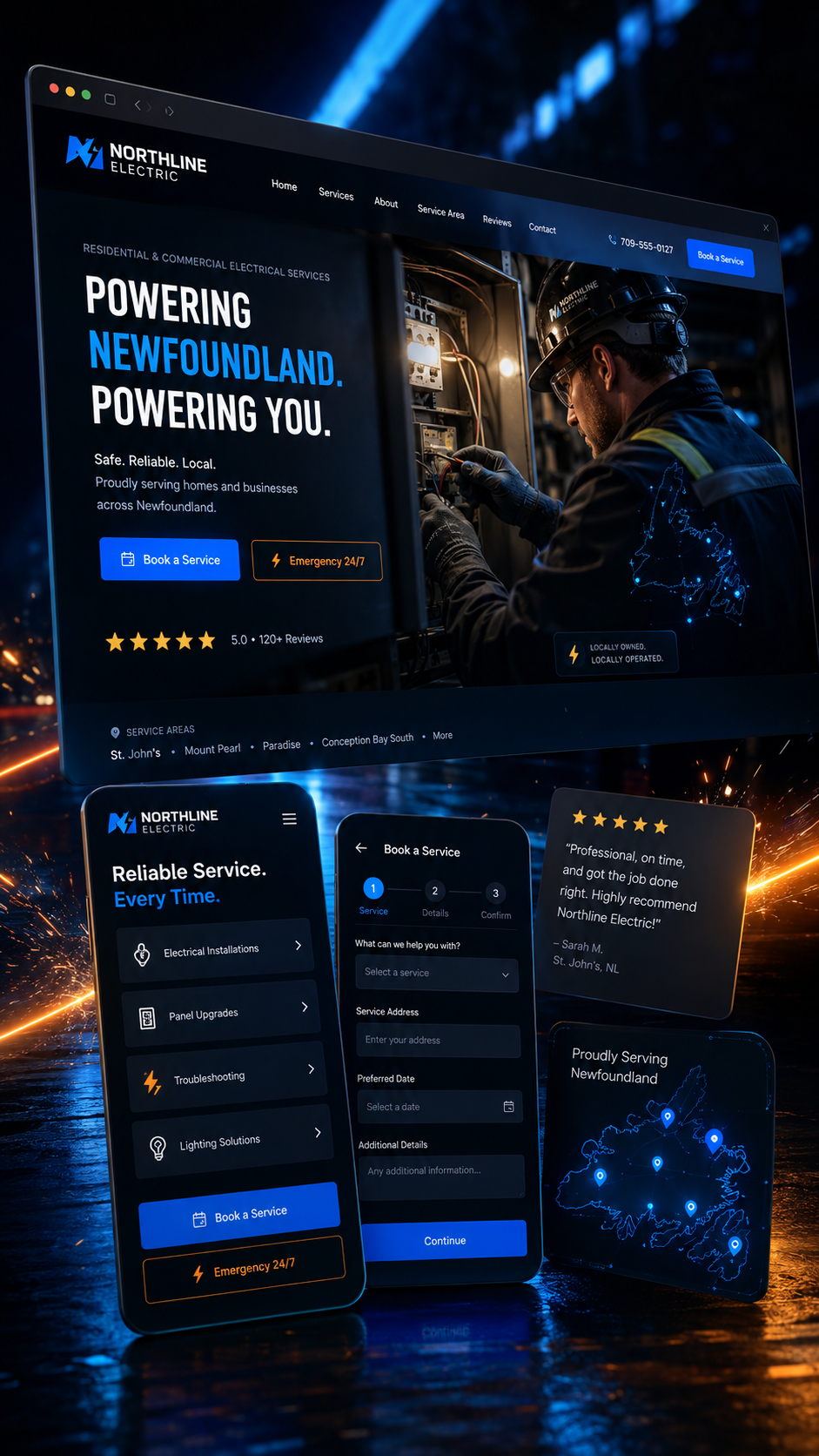 Northline Electric website concept