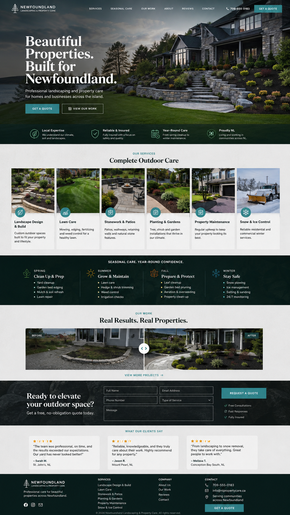 North Coast Landscapes website concept