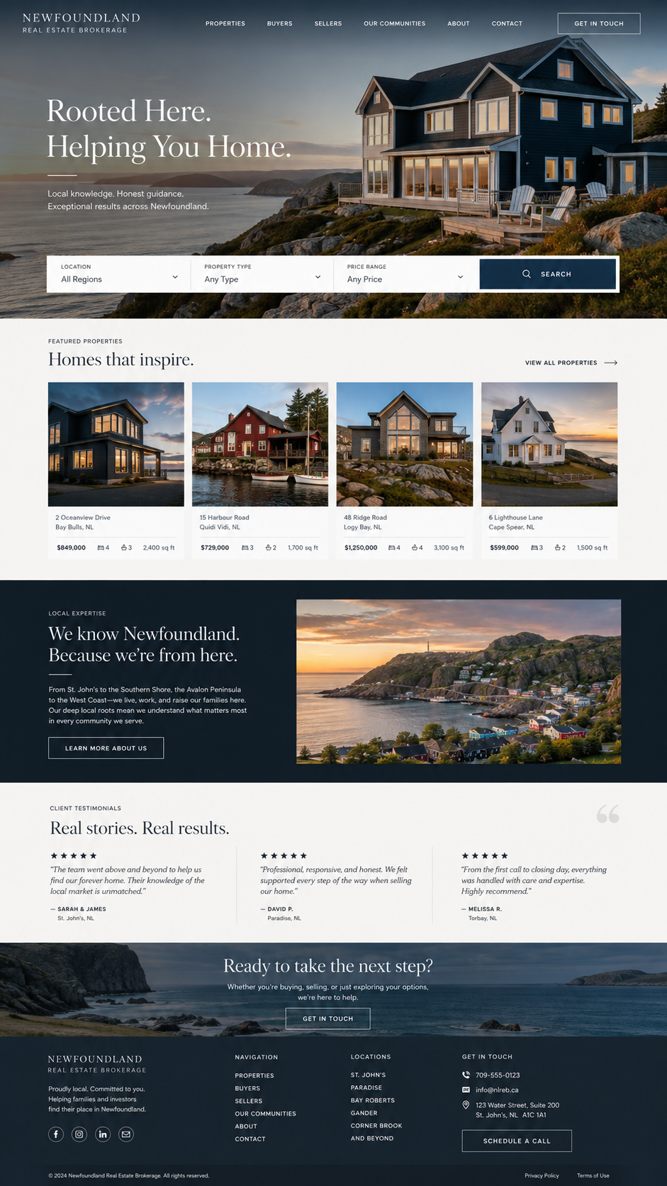 Newfoundland Realty website concept