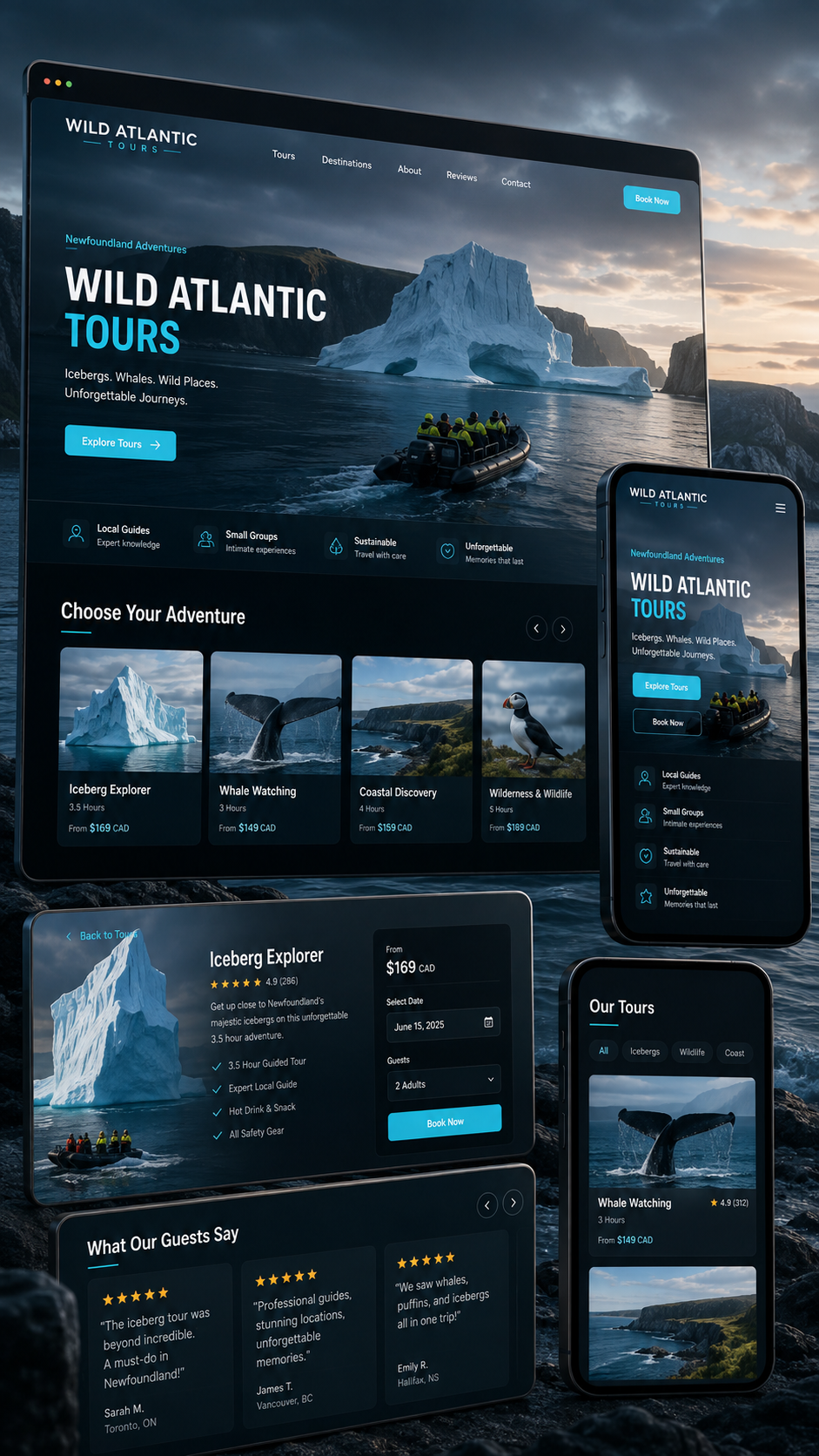 Atlantic Edge Tours website concept